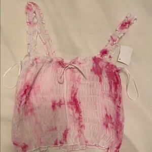 Pink tie-dye crop top from impeccable pig